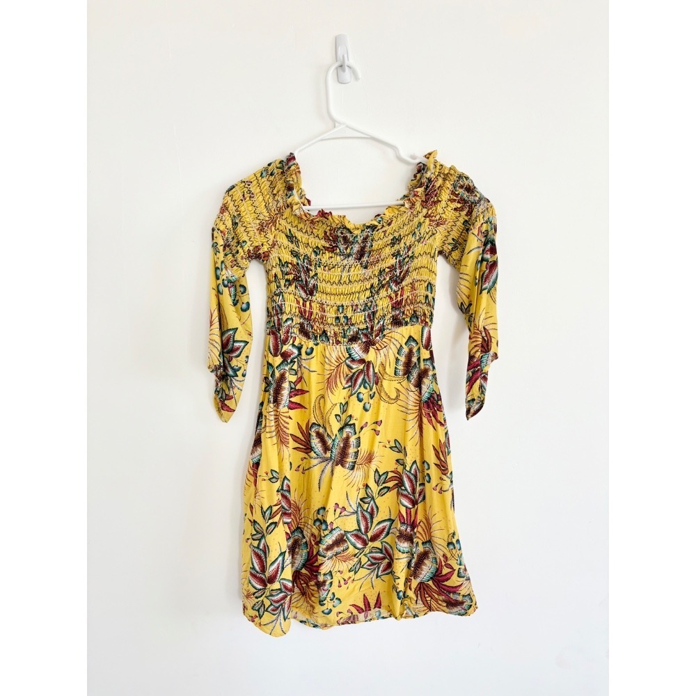 FARM Rio Yellow Floral Off-Shoulder Mini Dress - Picture 2 of 8